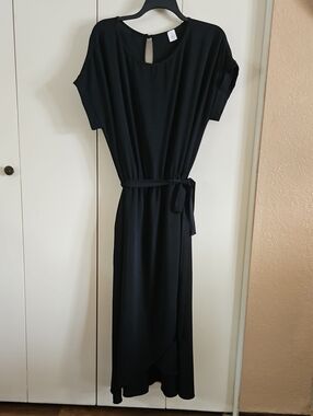 Classic Black Belted Maxi Dress